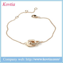 2016 New arrival crystal jewelry 18k gold plated anklets